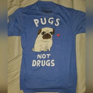 Pugs Not Drugs Urban Outfitter shirt, size S